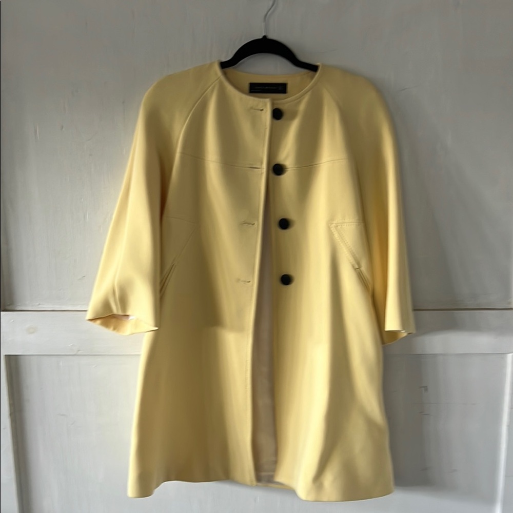 Zara Yellow Cape Jacket Minimalist Design